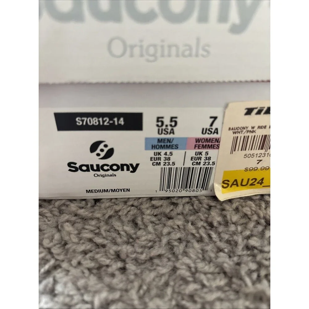 Saucony Ride Millennium White Pink Multicolor S70812-14 Men’s Size 5.5 New